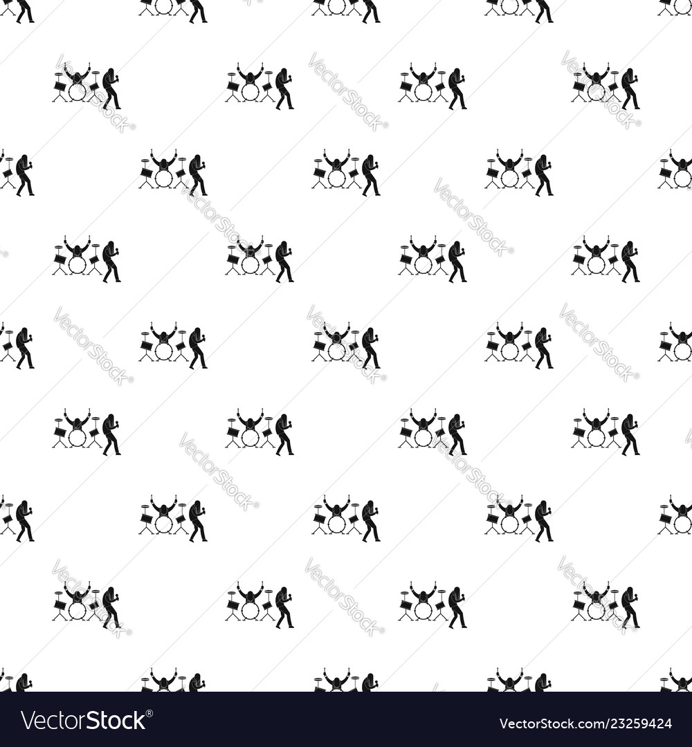 Rock band pattern seamless Royalty Free Vector Image