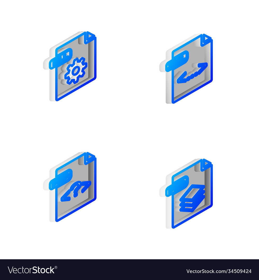 Set isometric line xml Datei Dokument dll php vector image Set isometric line xml Datei Dokument dll php