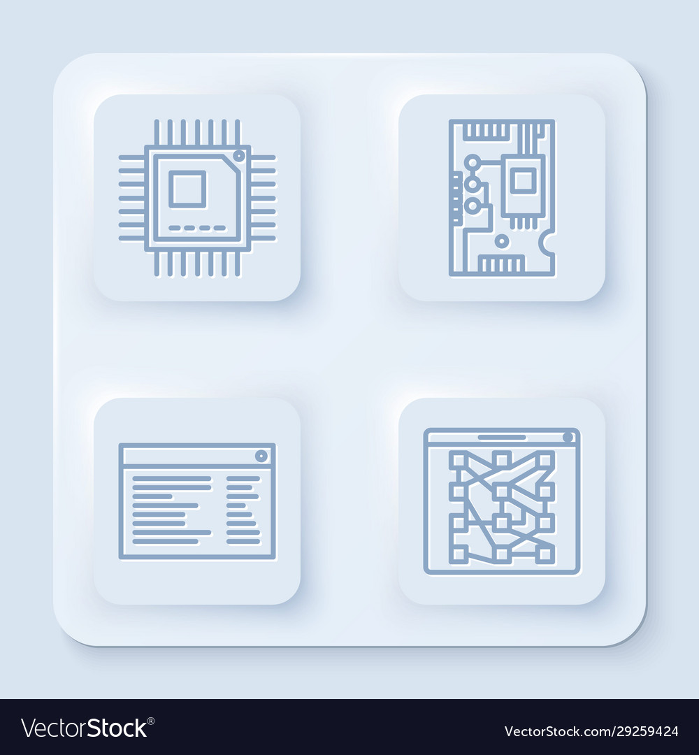 Zeilenprozessor mit Mikroschaltungen cpu einstellen Vector Image Zeilenprozessor mit Mikroschaltungen cpu einstellen