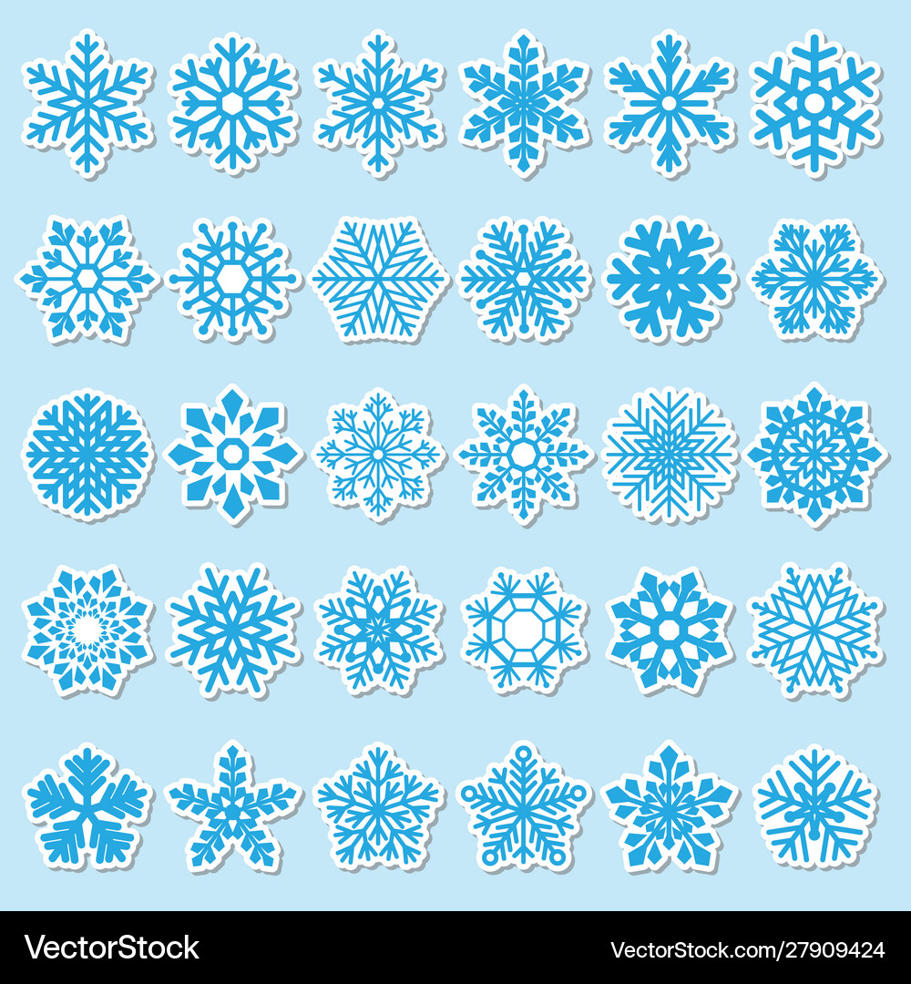 Set snowflakes Royalty Free Vector Image - VectorStock