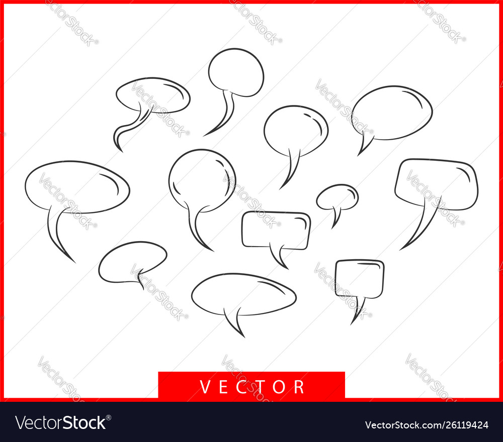 Set talk bubbles speech blank empty bubble icon