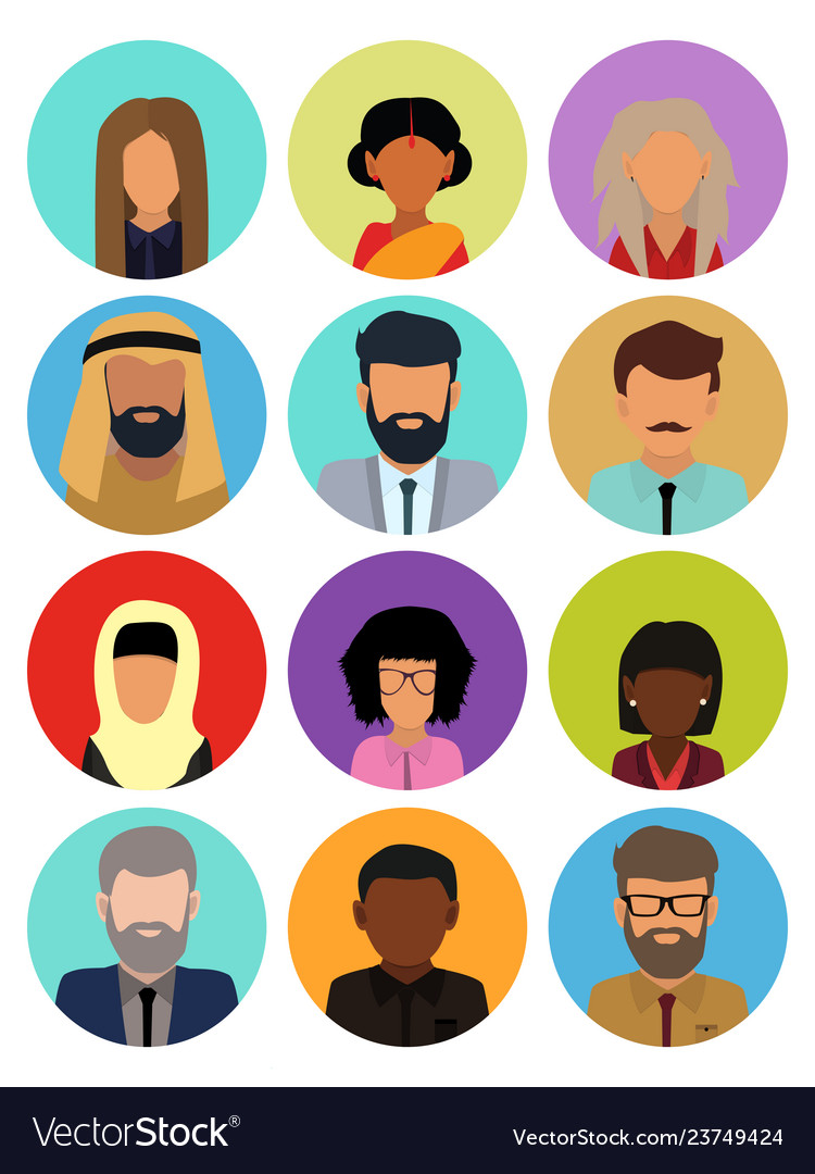 Ulticultural society concept man and woman Vector Image