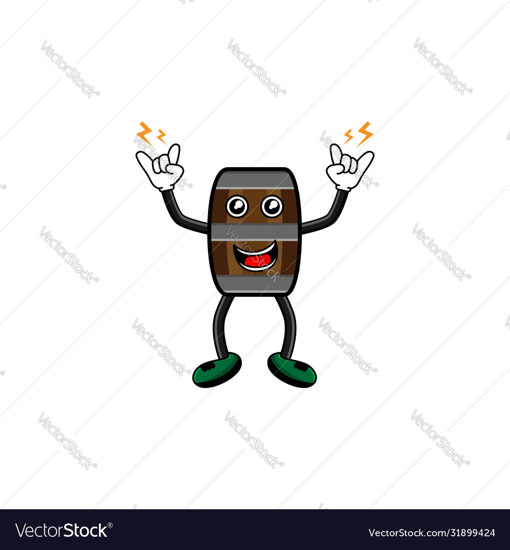 Wine barrel character with hand expression design