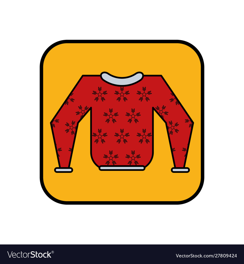 Winter sweater with snowflakes icon