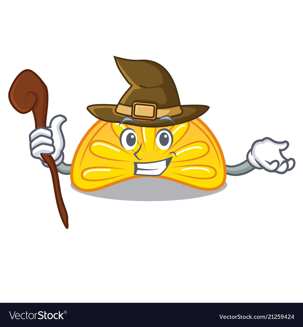 Witch orange jelly candy mascot cartoon