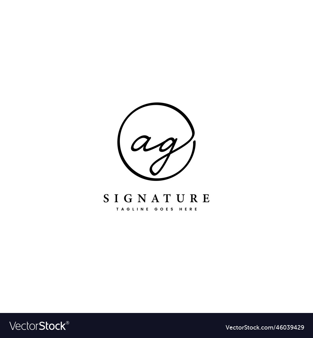 A g ag initial letter handwritten signature logo Vector Image