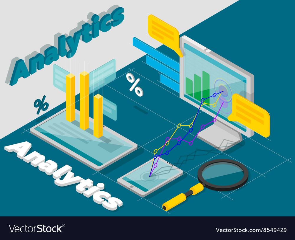 Analytics concept isometric style