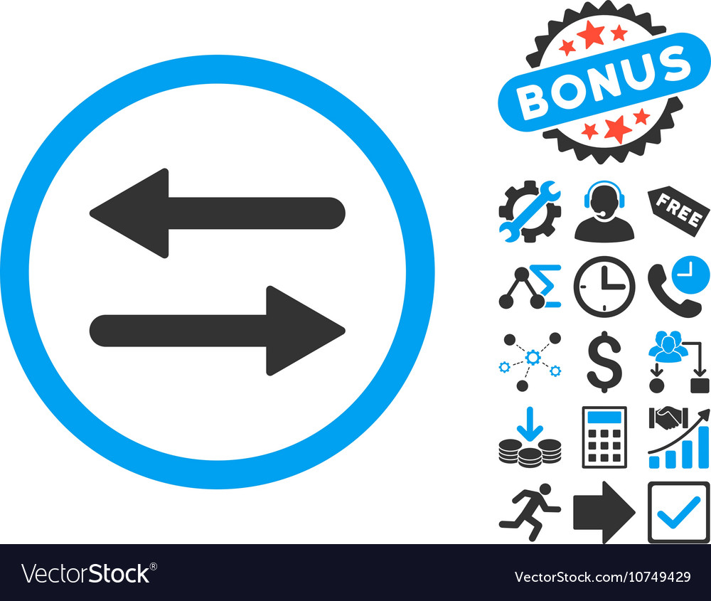 Arrows exchange flat icon with bonus