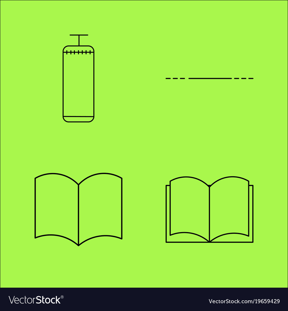 Basic content simple linear outline icon set