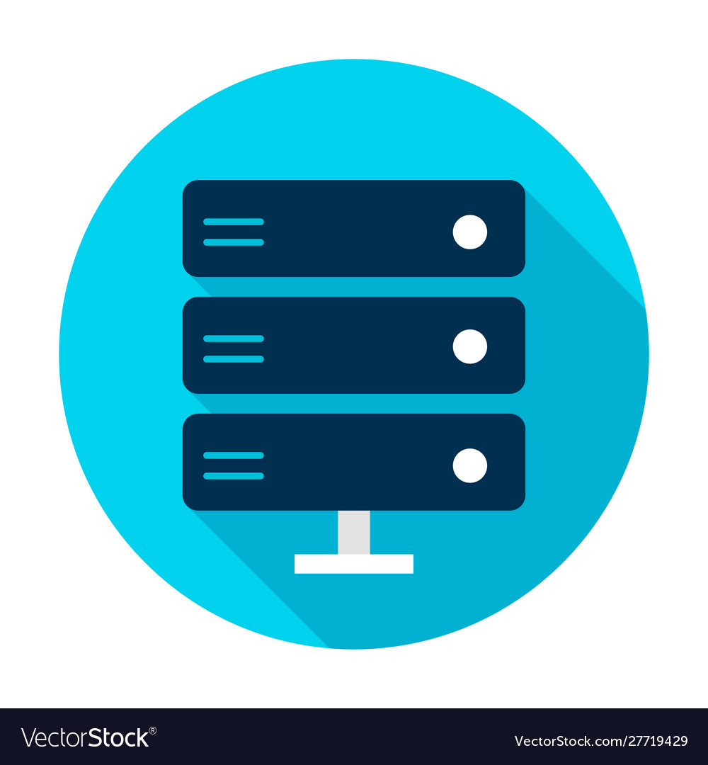 Computer Server Icon - Circle Shape