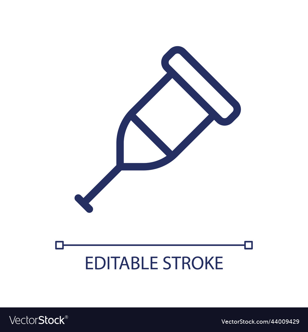 Crutch pixel perfect linear ui icon Vector Image Crutch pixel perfect linear ui icon
