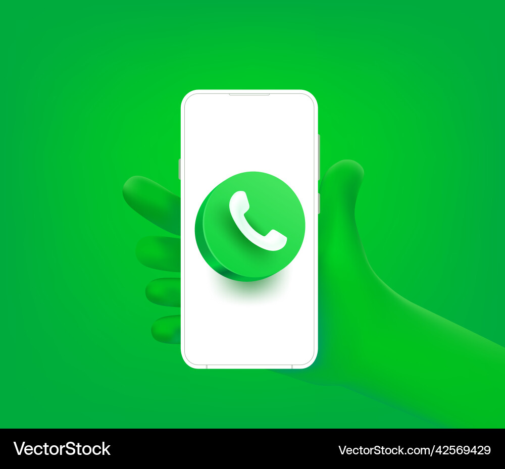 Cute comic hand with income call icon Royalty Free Vector