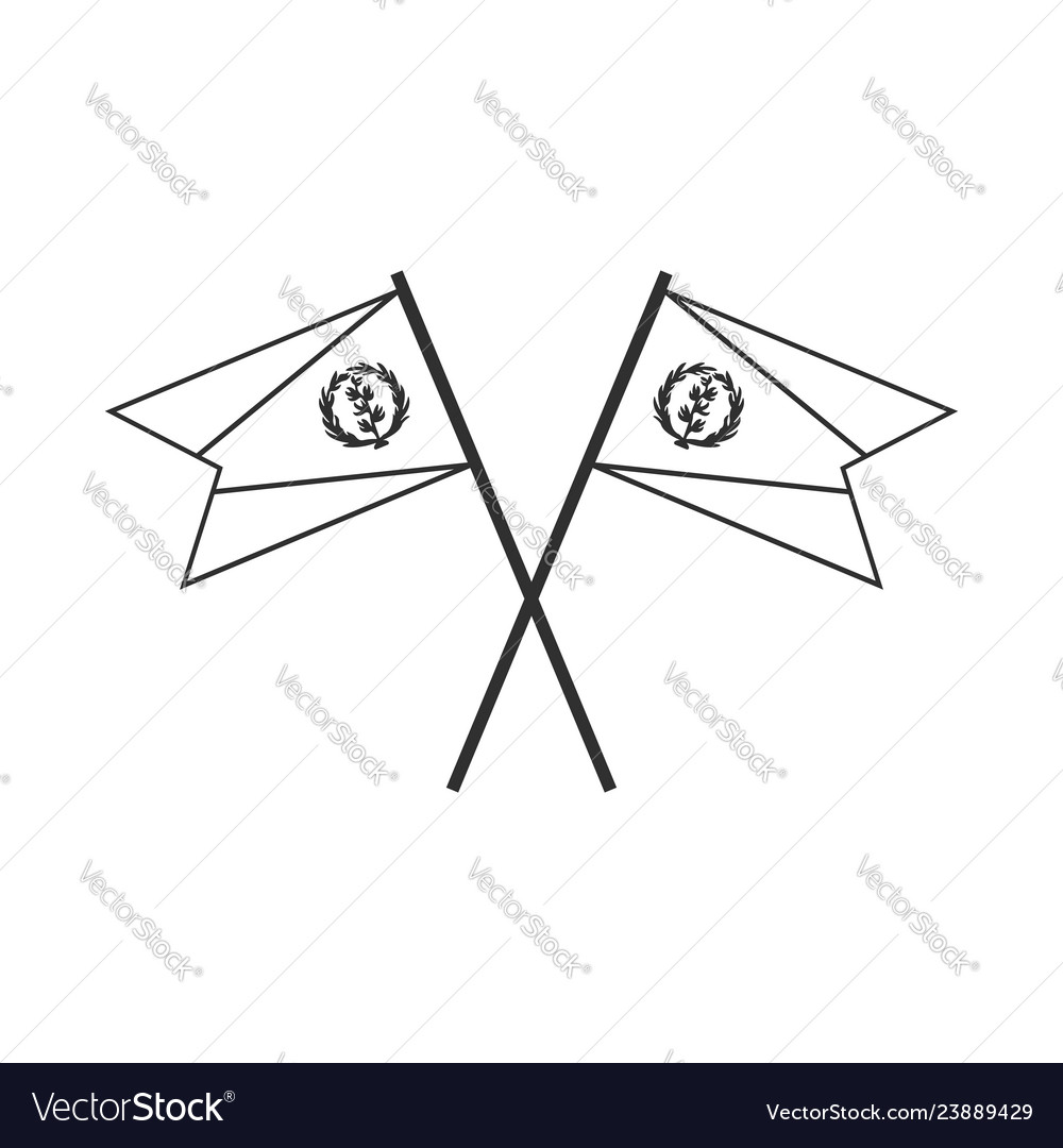 Eritrea flag icon in black outline flat design vector image Eritrea flag icon in black outline flat design