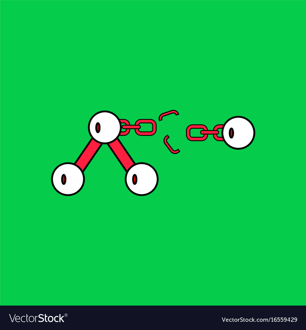 Flat icon design collection atom and broken chain