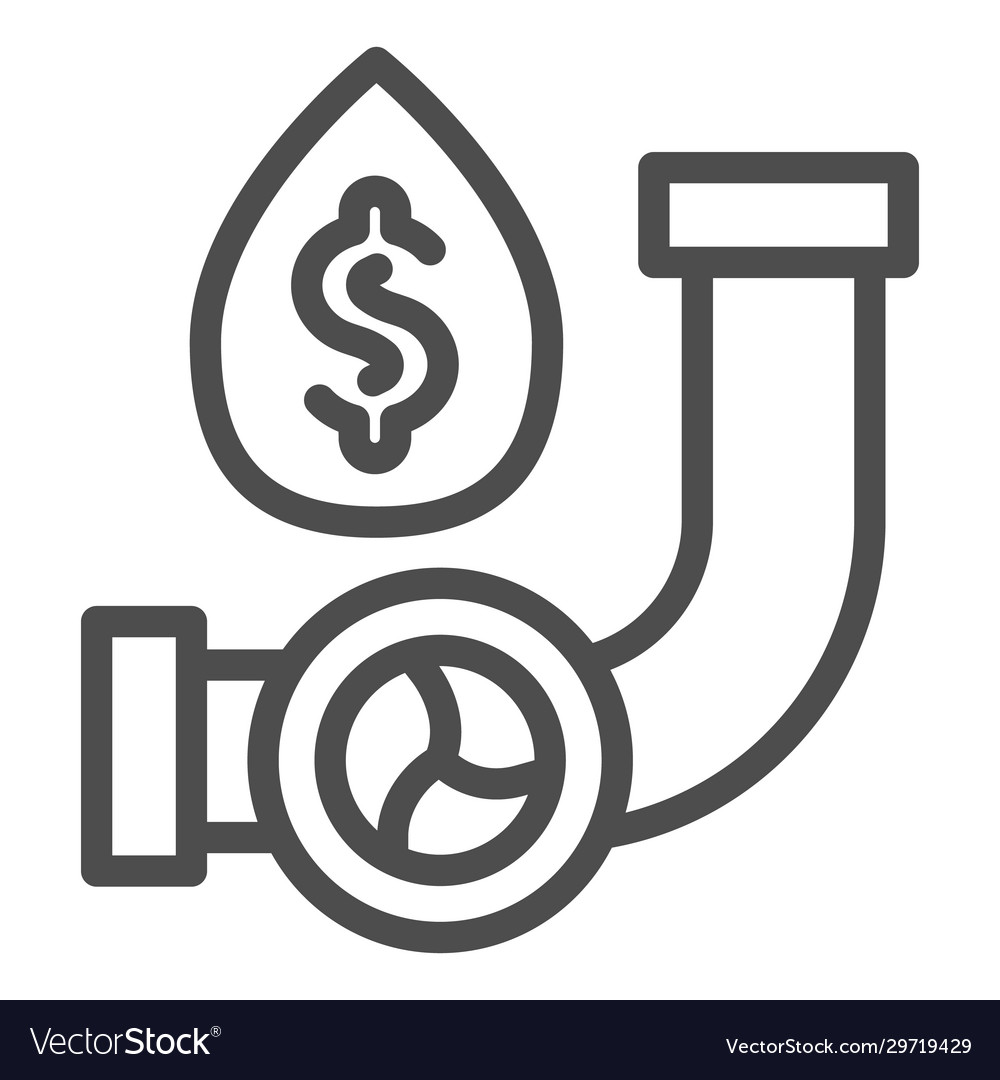 Fuel pipe with drop line icon pipeline leak