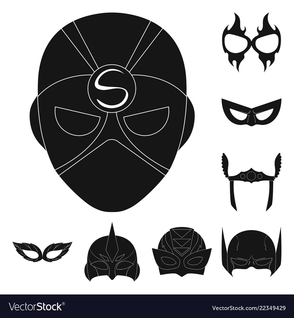 Isolated object of hero and mask icon set vector image Isolated object of hero and mask icon set