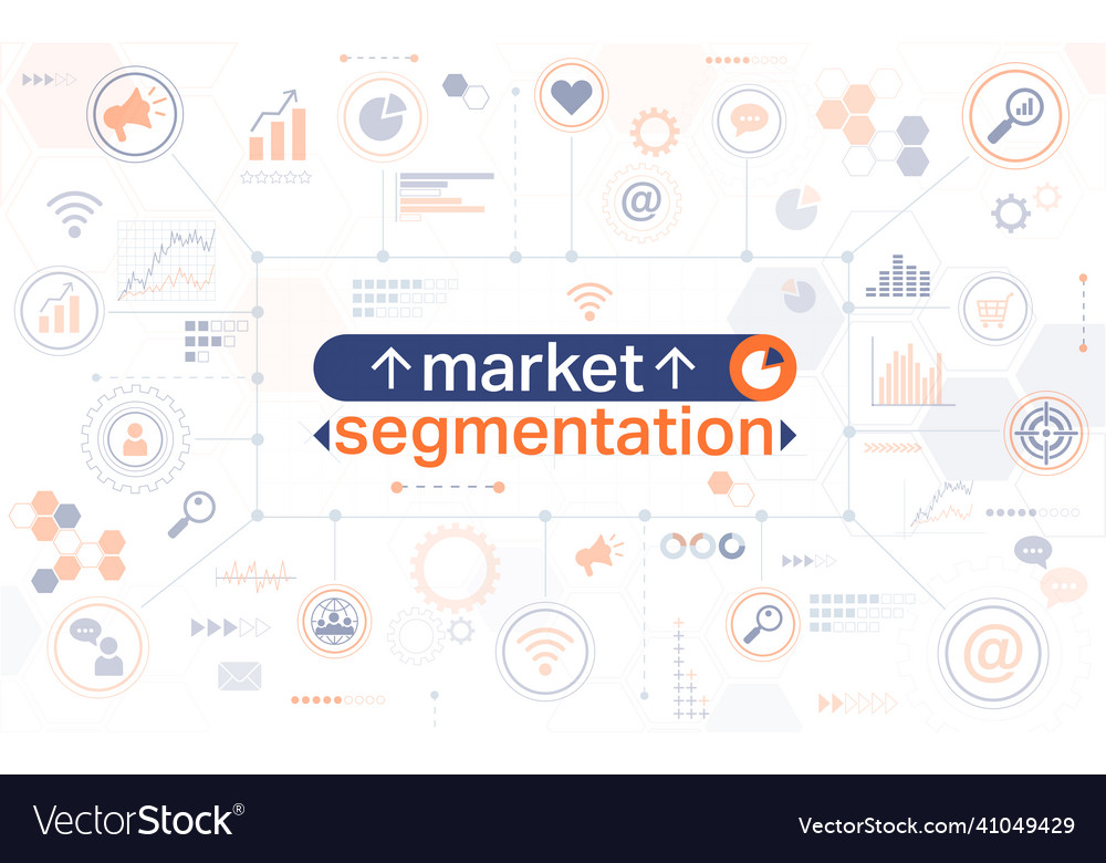 Market segmentation horizontal web banner vector image Market segmentation horizontal web banner