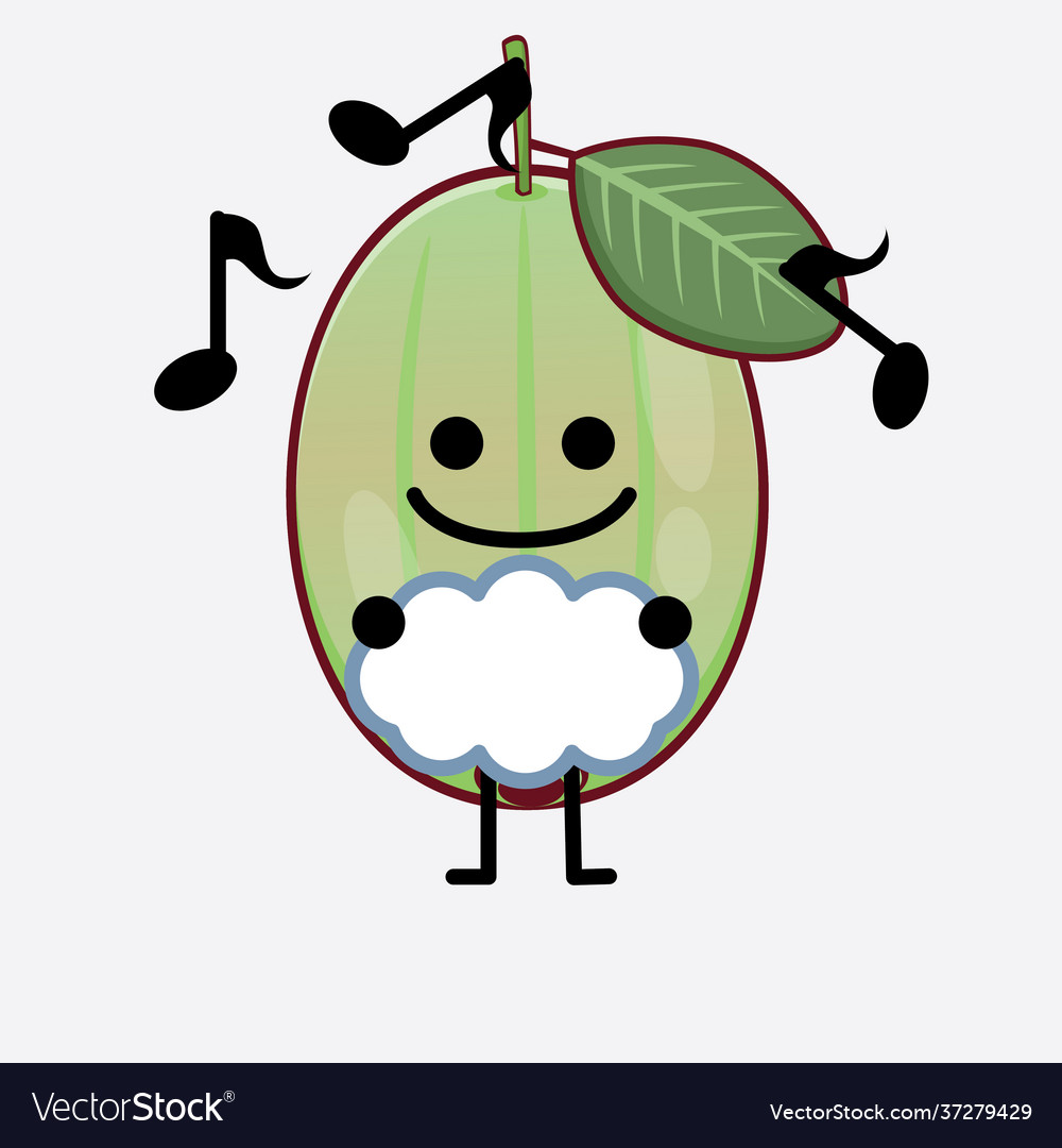 Ogeechee lime cute character with simple face Vector Image Ogeechee lime cute character with simple face
