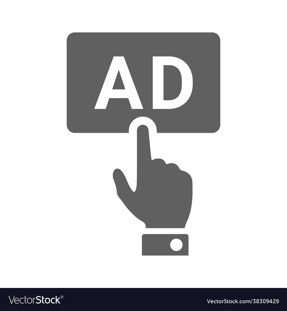 Pay click ad icon gray graphics