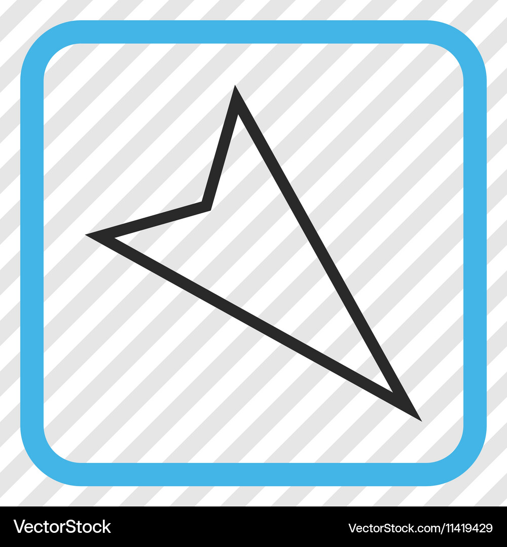 Pointer right down icon in a frame Royalty Free Vector Image
