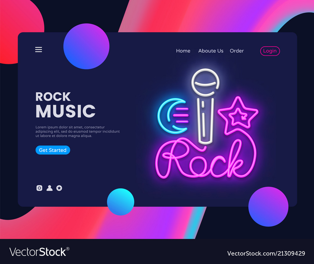 Rock music banner design template