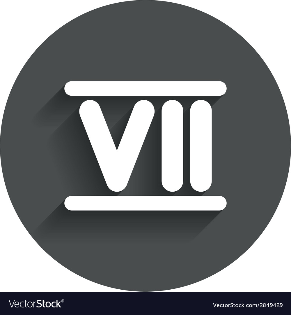 Roman numeral seven icon number sign
