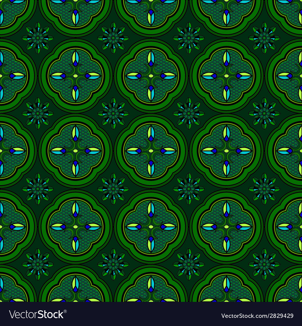 Seamless pattern green abstract shape color