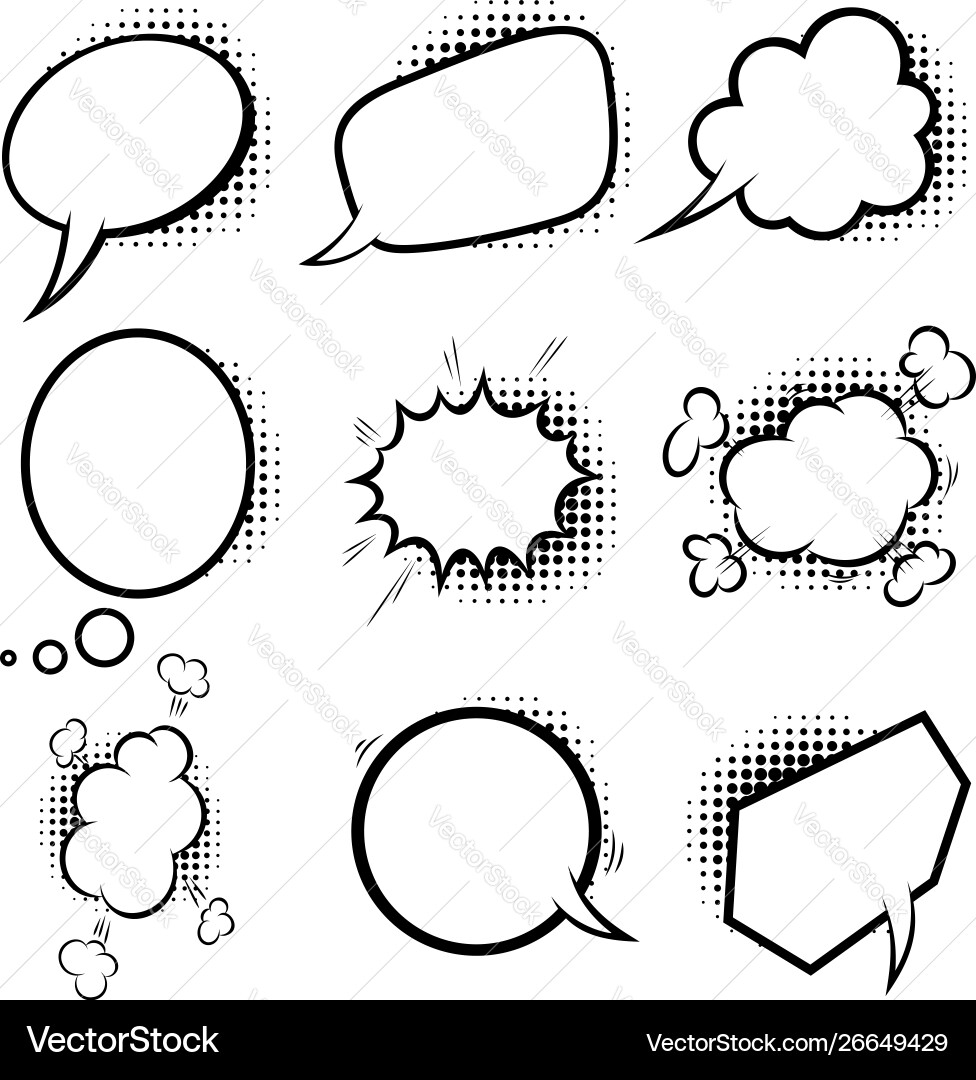 Set empty comic style speech bubbles with Vector Image