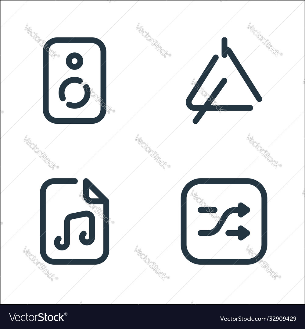 Sound Line Icons lineare Set Qualität