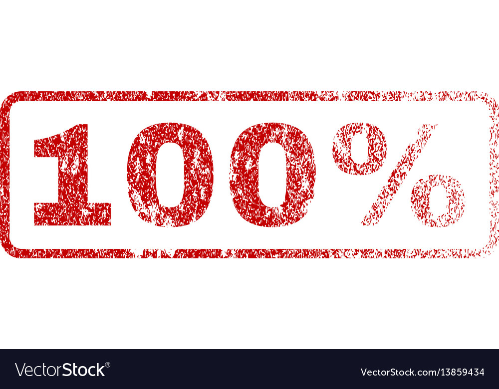 100 percent rubber stamp Royalty Free Vector Image