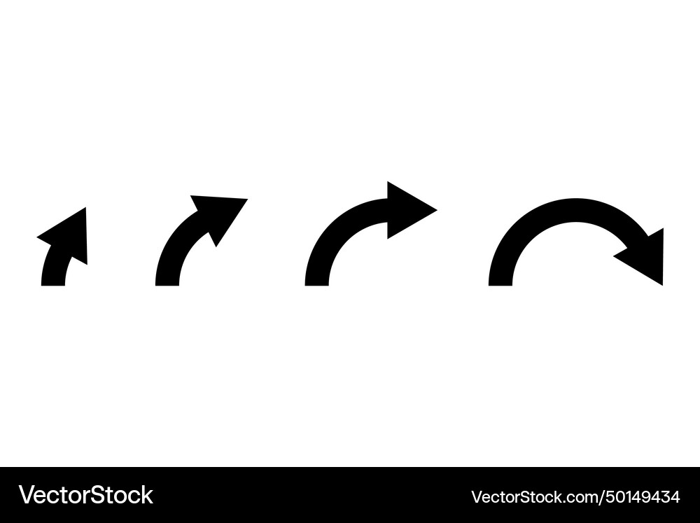 Black arrows icon curved signs Royalty Free Vector Image