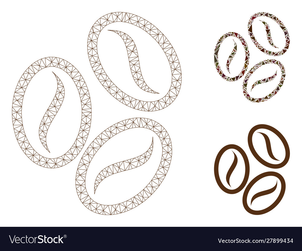 Cacao beans mesh network model and triangle