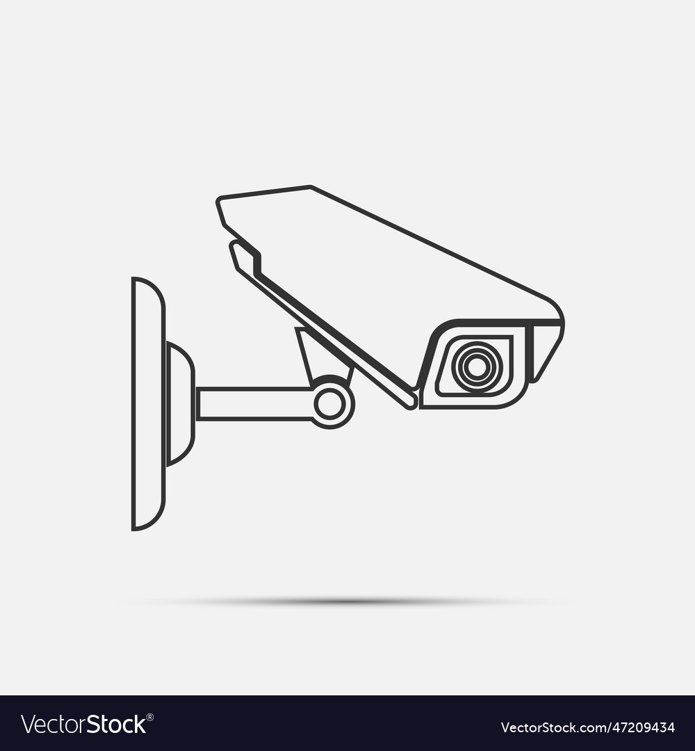 Cctv camera line isolated on white background Vector Image