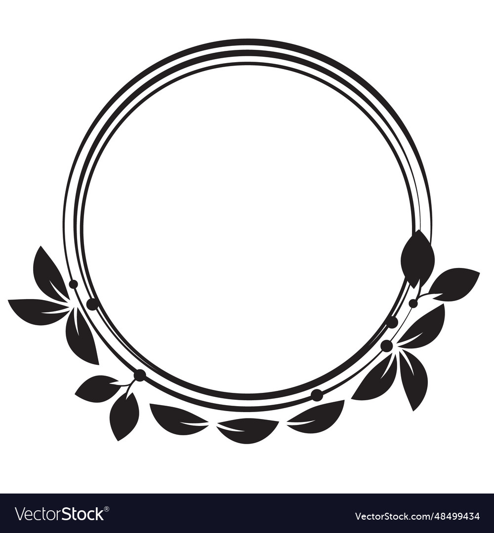 Circle frame decorated with leaves