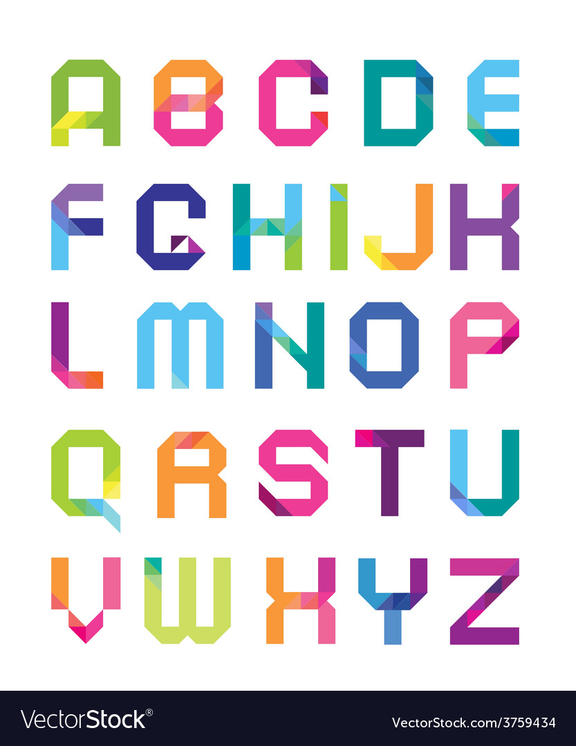 Colorful Geometric Font with Transitions