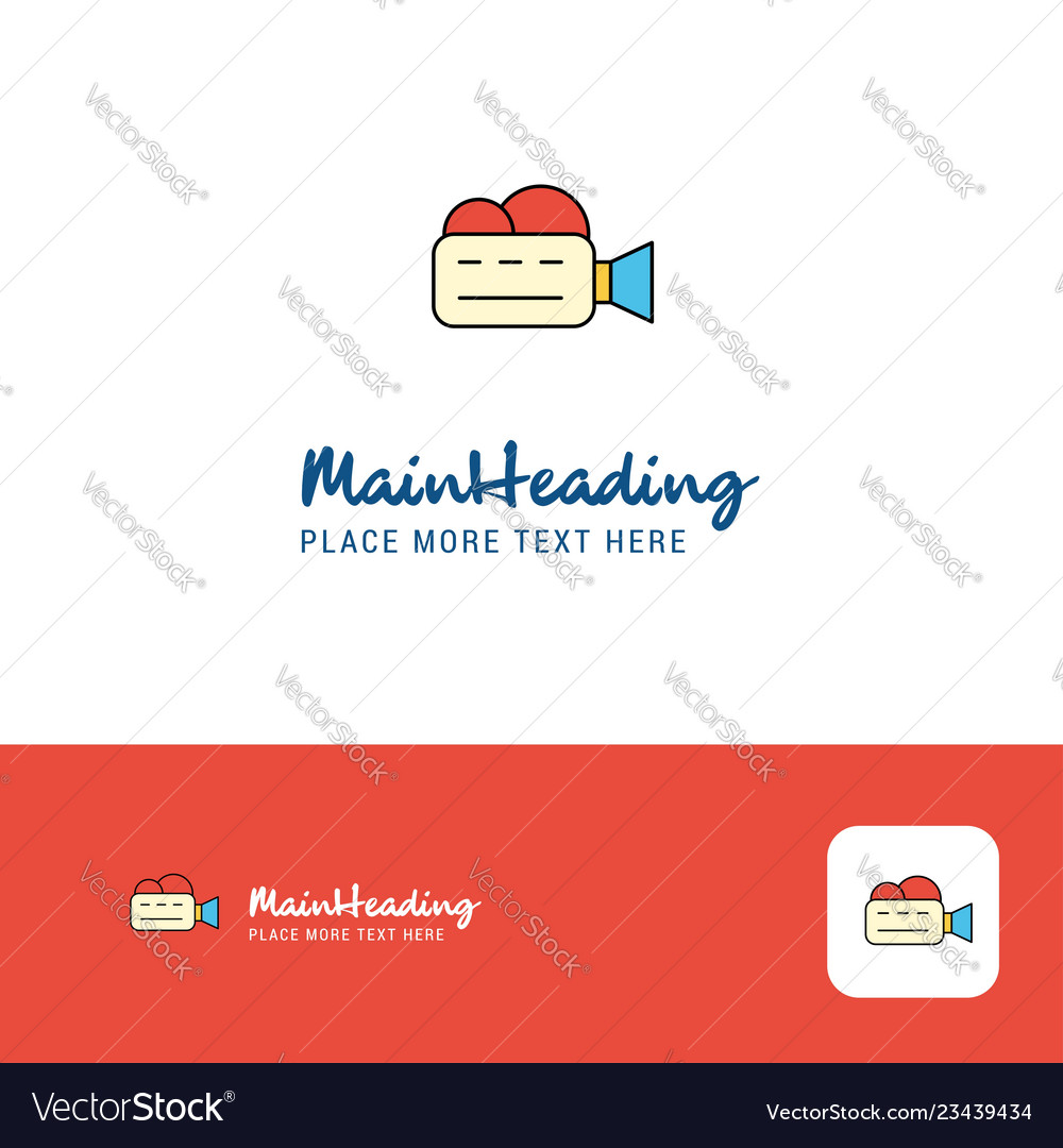 Creative camcoder logo design flat color Vector Image Creative camcoder logo design flat color