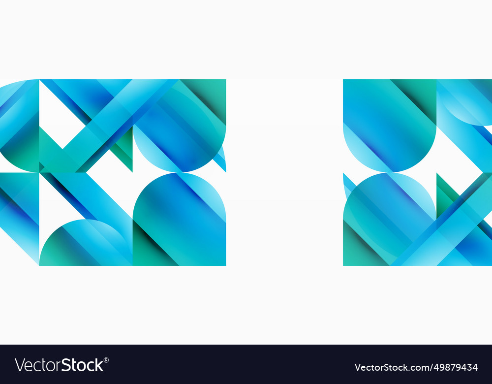 Gradient color triangles and circles on white