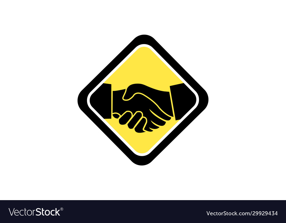 Hand shake icon logo design agreement