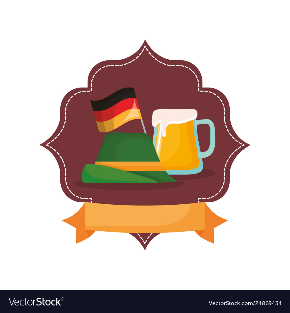 Oktoberfest Bier deutsch Hut Flagge Emblem Banner vector image Oktoberfest Bier deutsch Hut Flagge Emblem Banner