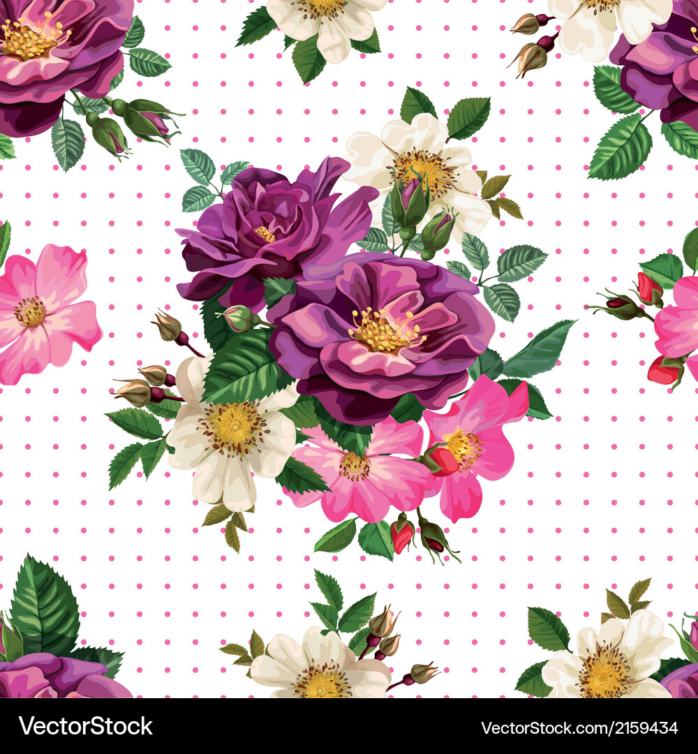 Seamless pattern bouquet flowers Royalty Free Vector Image