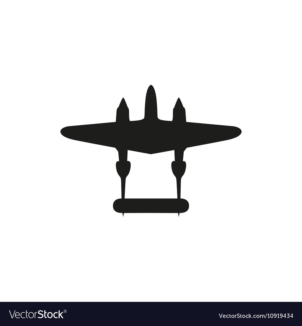 Simple black retro airplane icon on white