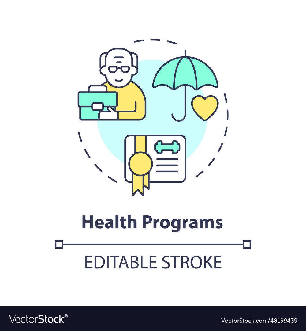 2d customizable health programs line icon concept Vector Image