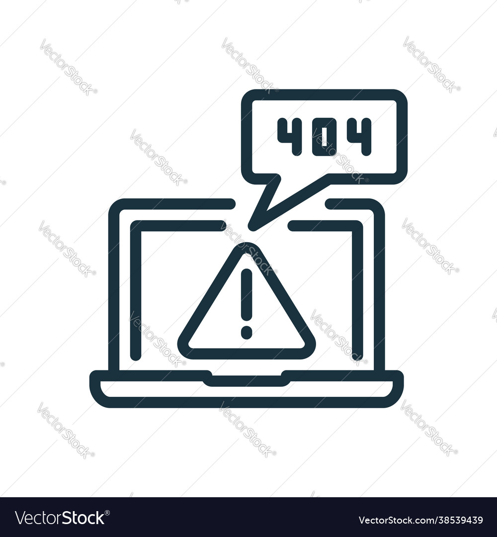 404 error page icon not found line vector image 404 error page icon not found line