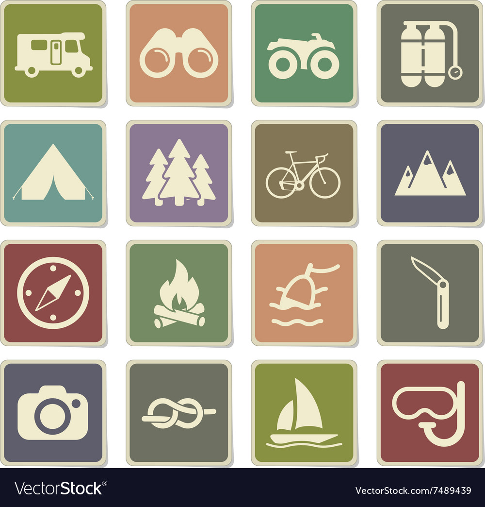 Active recreation icon set Royalty Free Vector Image