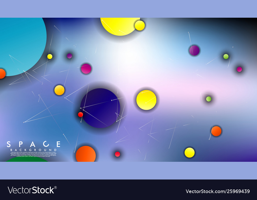 Background flat space with planets and stars
