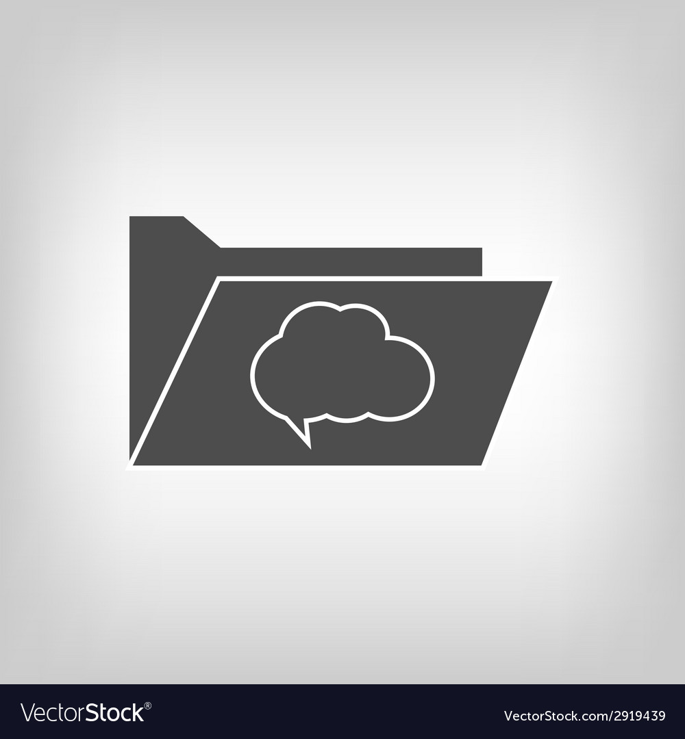 Computer folder with speech bubble