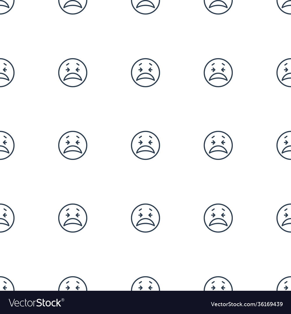 Crying emot icon pattern seamless white background