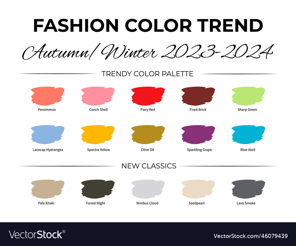 Fall Colors For Clothes 2024 Adel Loella   Fashion Color Trend Autumn Winter 2023 2024 Vector 46079439 