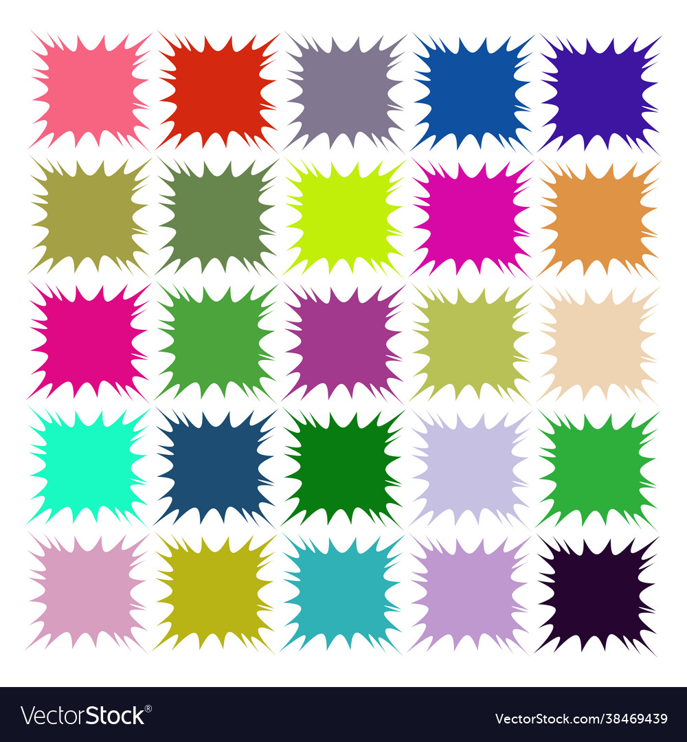 Flat empty square buttons different colors
