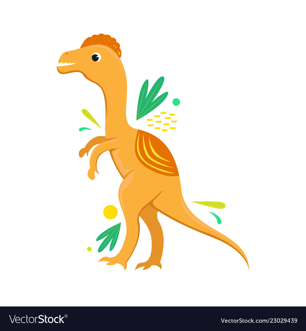 Flach isolierte Cartoon Dinosaurier